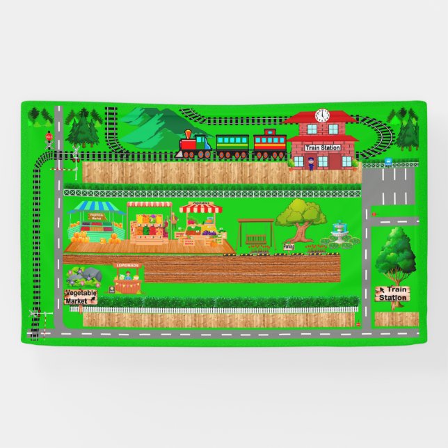 Lona Carreteras de la estación de tren para coches Bann (Horizontal)