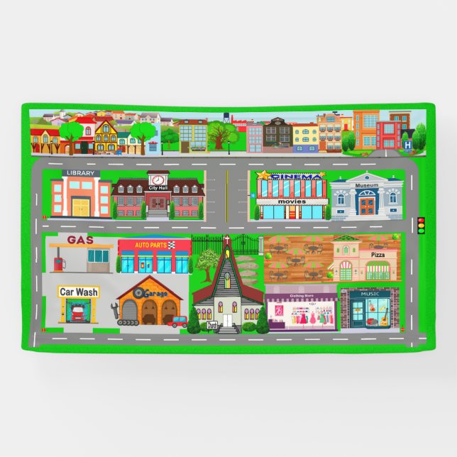 Lona Carreteras municipales para coches Banner 3x5 (Horizontal)