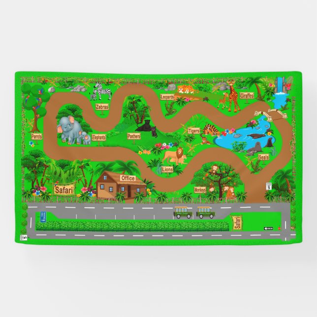 Lona Carreteras Safari para coches Banner 3x5 (Horizontal)