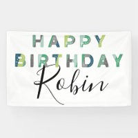 Cartas verdes azules simple cumpleaños personaliza