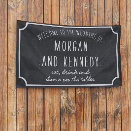 Lona Cartel Boda de Chalkboard de bienvenida personaliz