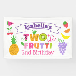 Lona Cartel de 2º cumpleaños de TWOtti Frutti