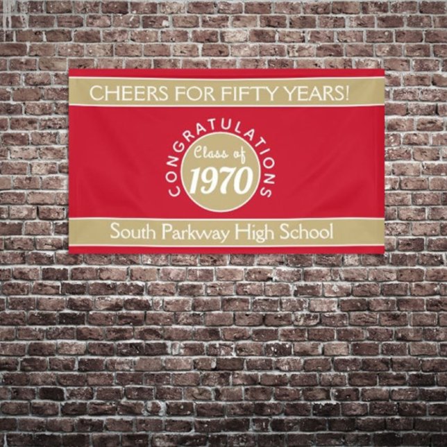 Lona Cartel de 50 años de reunión de PERSONALIZADO CHEE (Subido por el creador)