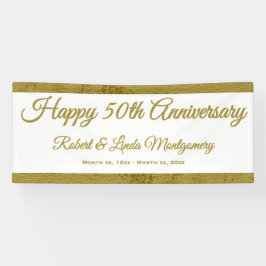 Lona Cartel de 50 años, oro y blanco