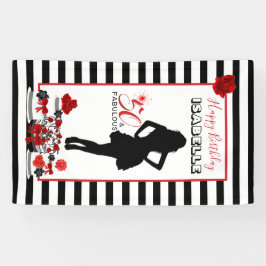 Lona Cartel de 50 y 50 años de fabuloso Fiesta de franj