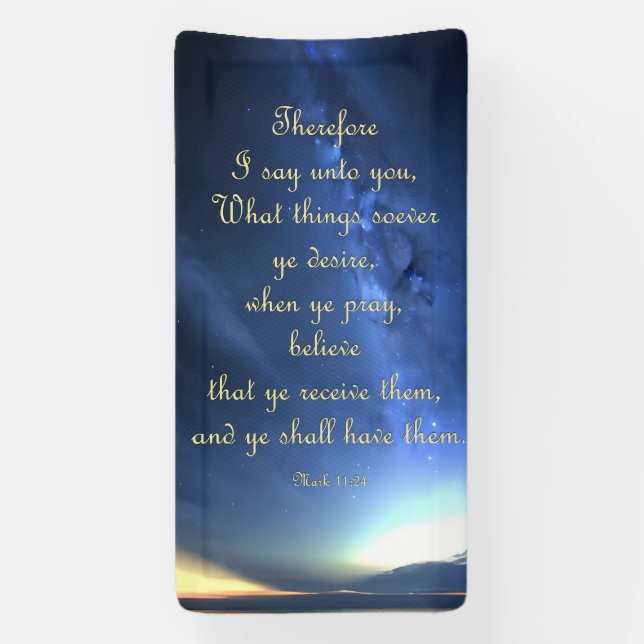 Lona Cartel de aliento - Marcos 11:24 (Vertical)