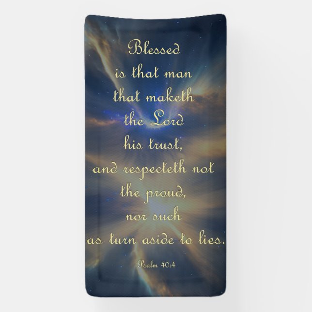 Lona Cartel de aliento - Salmo 40:4 (Vertical)