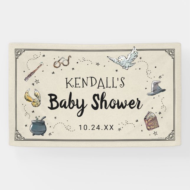 Lona Cartel de Baby Shower de Harry Potter (Horizontal)