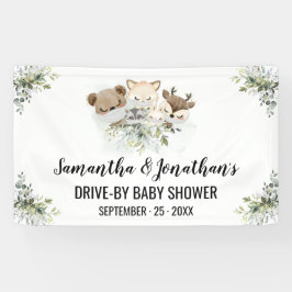 Lona Cartel de Baby Shower Forest Animals