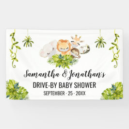 Lona Cartel de Baby Shower Jungle Animals