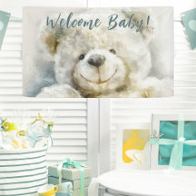 Cartel de Bienvenida a la Fiesta de Bebé del Oso T