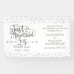 Lona Cartel de bienvenida al 25 aniversario de bodas re