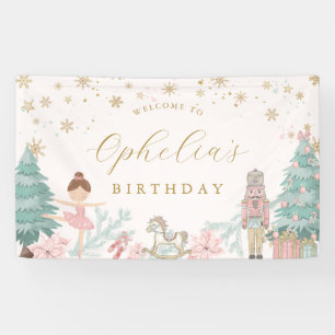 Lona Cartel de bienvenida al cumpleaños del Cascanueces