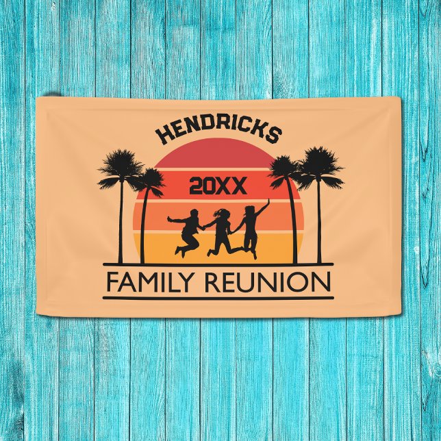 Lona Cartel de bienvenida alegre y retro de la Reunión  (Subido por el creador)