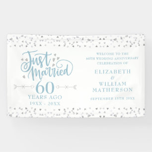 Lona Cartel de Bienvenida Aniversario de Bodas de 60 añ