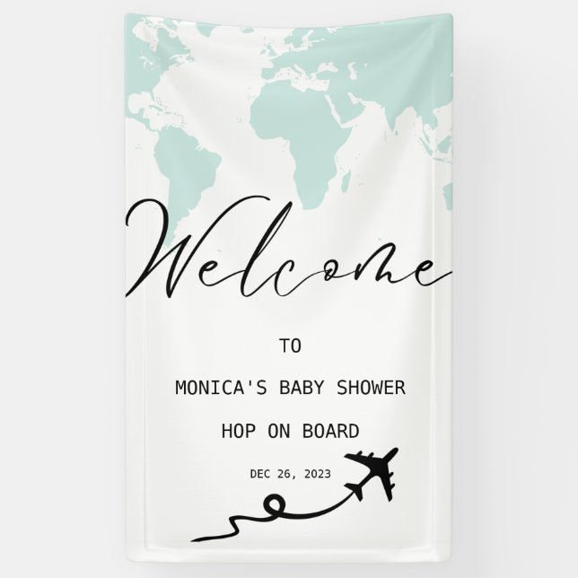 Lona Cartel de bienvenida de Baby Shower Boy Ticket de  (Vertical)
