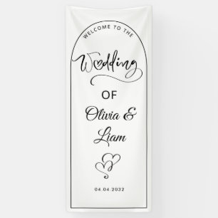 Lona Cartel de bienvenida de boda arqueado, fondo de en