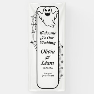 Lona Cartel de bienvenida de boda de Halloween gótico c