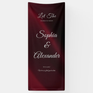 Lona Cartel de bienvenida de boda de tela elegante de B