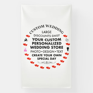 Lona Cartel de bienvenida de boda personalizada 10' x 6