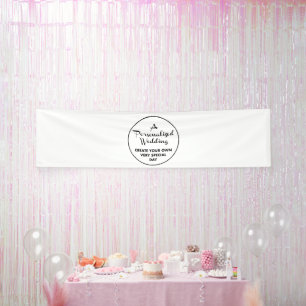 Lona Cartel de bienvenida de boda personalizada 2.5'x10