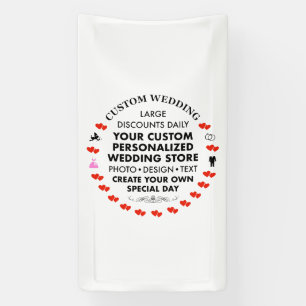 Lona Cartel de bienvenida de boda personalizada 3' x 1.