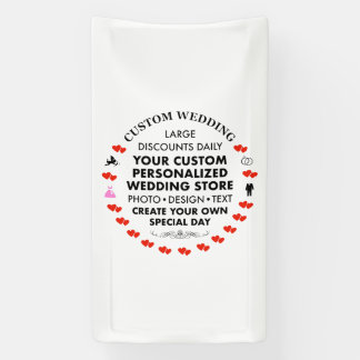 Lona Cartel de bienvenida de boda personalizada 3' x 1.