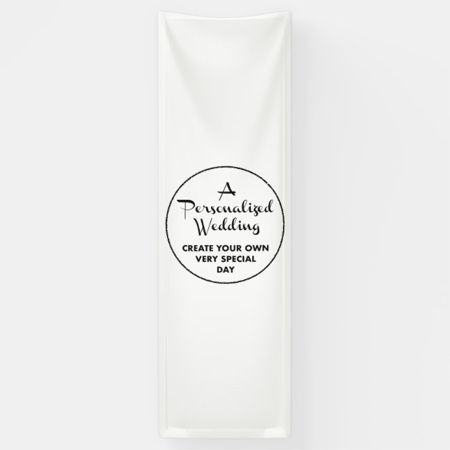 Lona Cartel de bienvenida de boda personalizada 8' x 2. (Vertical)