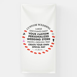 Lona Cartel de bienvenida de boda personalizada 8' x 4'
