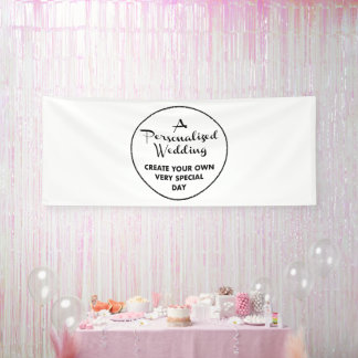 Lona Cartel de bienvenida de boda personalizada de 4' x