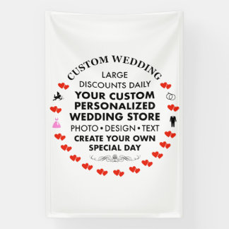 Lona Cartel de bienvenida de boda personalizada de 6' x