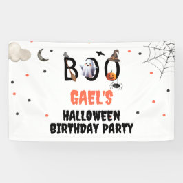 Lona Cartel de bienvenida de Boo Ghost Halloween Birday
