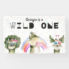 Lona Cartel de Bienvenida de Cumpleaños de Dinosaurio c