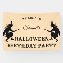 Lona Cartel de bienvenida de cumpleaños de Halloween pa