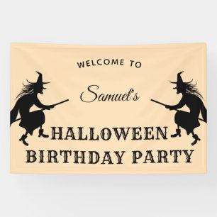Lona Cartel de bienvenida de cumpleaños de Halloween pa
