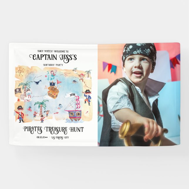 Lona Cartel de bienvenida de cumpleaños del mapa de bús (Horizontal)