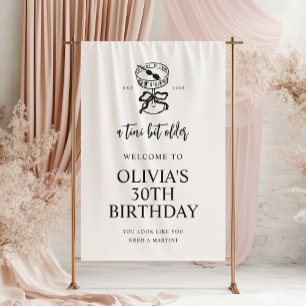 Lona Cartel de bienvenida de cumpleaños Martini, un poc