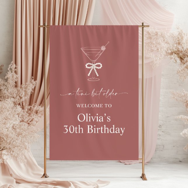 Lona Cartel de bienvenida de cumpleaños Martini, un poc (Subido por el creador)