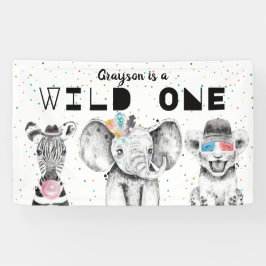 Lona Cartel de bienvenida de cumpleaños para animal de 