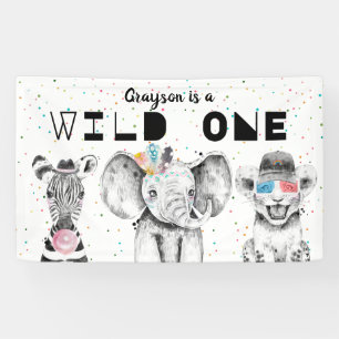 Lona Cartel de bienvenida de cumpleaños para animal de 