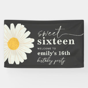 Lona Cartel de bienvenida de Daisy 16th Birthday