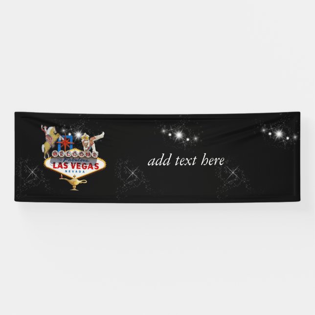 Lona Cartel de bienvenida de Las Vegas sobre fondo estr (Horizontal)