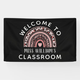 Lona Cartel de bienvenida de profesor de clase Rainbow