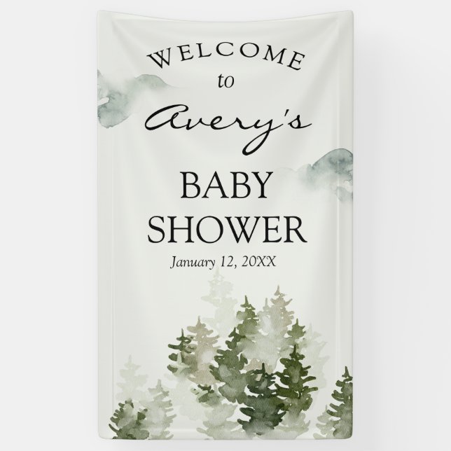 Lona Cartel de bienvenida de Winter Woodland (Vertical)