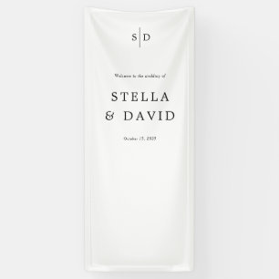 Lona Cartel de bienvenida del Boda Monograma Vinyl