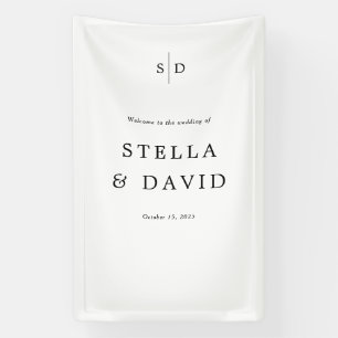 Lona Cartel de bienvenida del Boda Monograma Vinyl