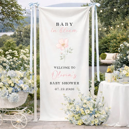 Lona Cartel de bienvenida para baby shower "Baby in Blo
