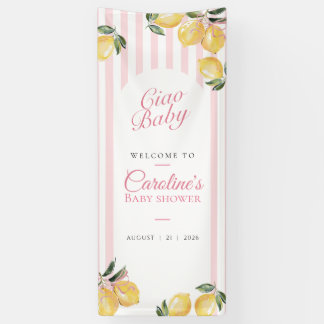 Lona Cartel de bienvenida para baby shower Coquette lim
