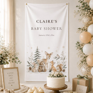 Lona Cartel de Bienvenida para Baby Shower de Animales