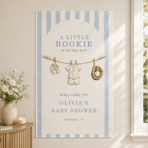 Lona Cartel de bienvenida para baby shower de béisbol L